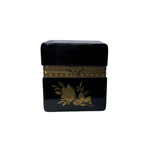 Load image into Gallery viewer, Vintage Black Glass with Gold Decoration Box
