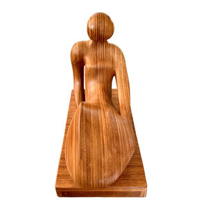 Abstract Wooden Sculpture of Reclining Figure
