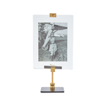 Load image into Gallery viewer, Small Brass and Glass Easel Photo/Art Frame
