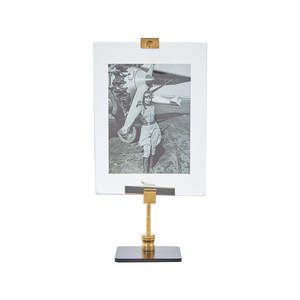 Small Brass and Glass Easel Photo/Art Frame