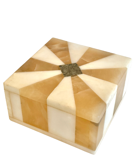 Onyx and Alabaster Geometrical Box