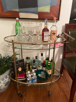 Load image into Gallery viewer, Glass and Brass Bar Cart
