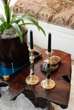 Load image into Gallery viewer, Pair of Vintage Gilt and Marble Candlesticks
