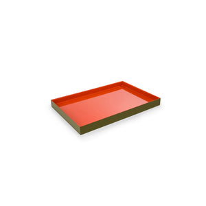 Medium Tray in Light Olive & Orange from The Lacquer Company