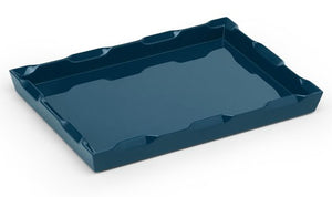 The Lacquer Company Small Denston Tray in Marine Blue