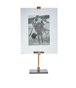 Large Brass and Glass Easel Photo/Art Frame