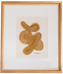 Painting from Set of 2 Abstract Pieces with Gold Frames
