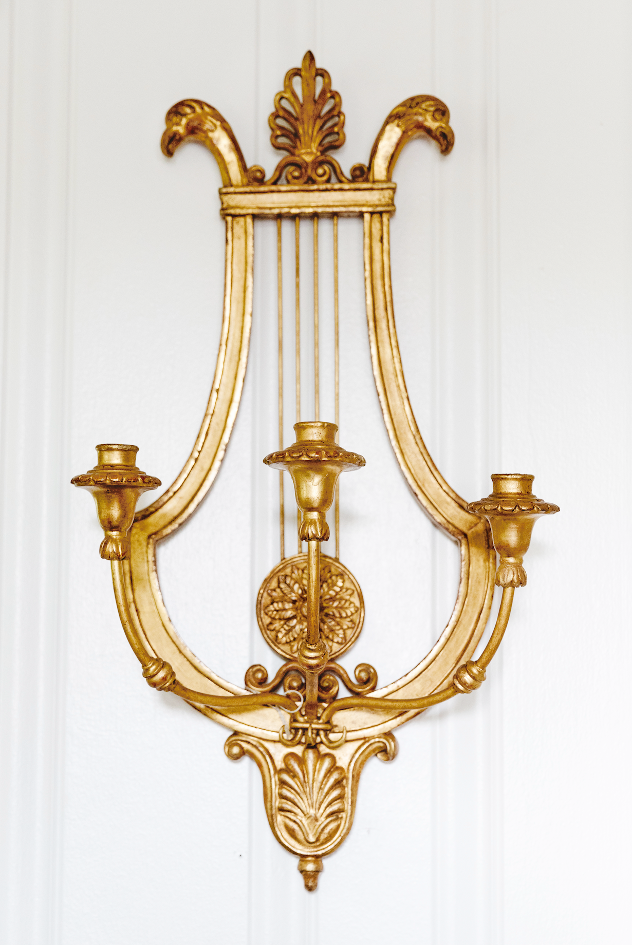 Pair of Grand Scale Gilded Sconces