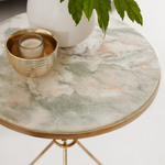 Load image into Gallery viewer, Side Table in Brass and Multicolored Onyx
