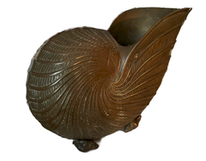 Vintage Nautilus Brass Planter
