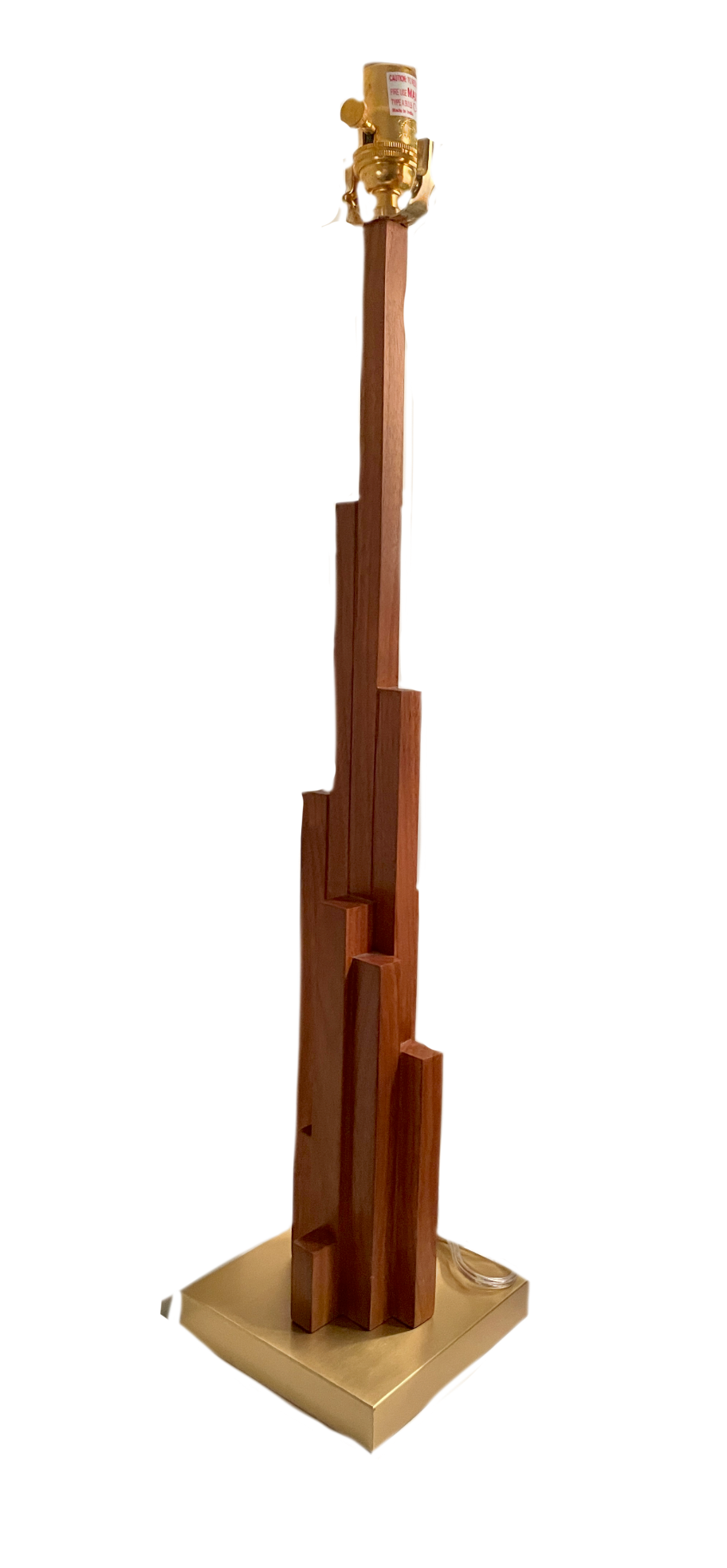 Pair of Abstract Wooden Lamps