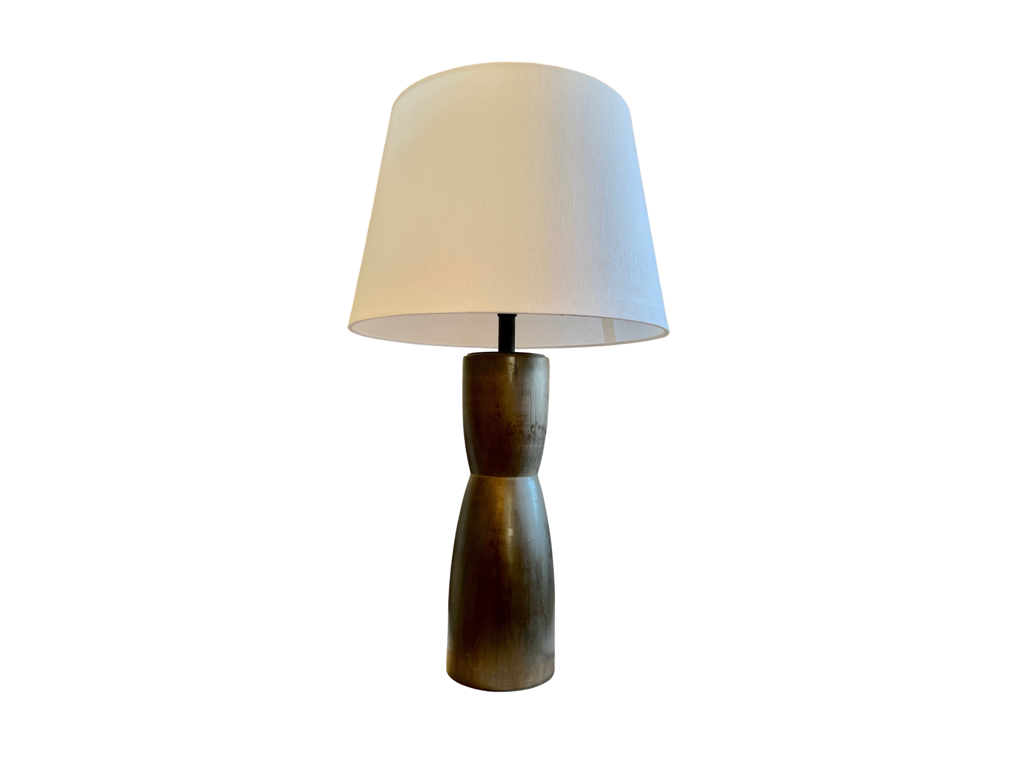 Black Hand-Turned Wood Lamps