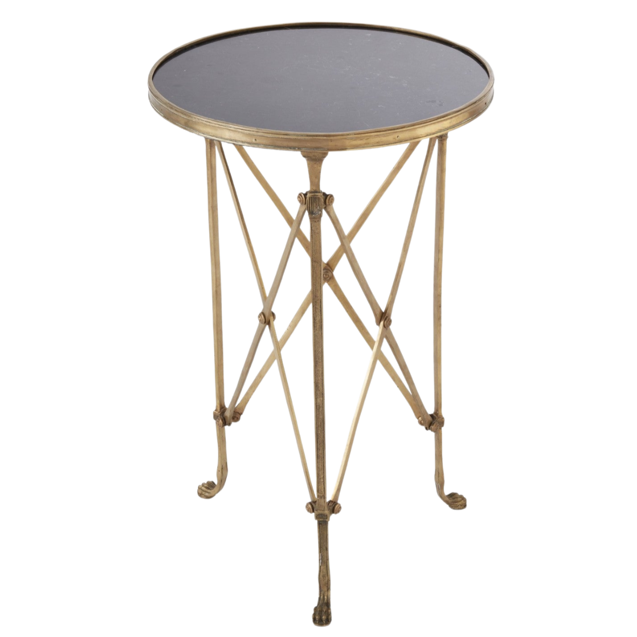 Directoire Table in Brass with Black Granite Top