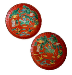 Load image into Gallery viewer, Pair of Red and Green Chinese Antique Porcelain Plates
