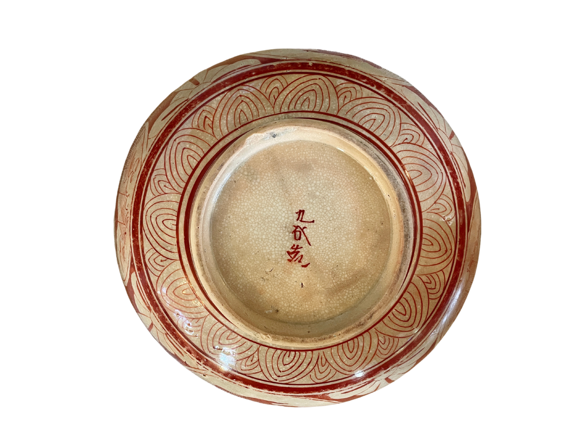 Large 19th Century Japanese Kutani Porcelain Bowl