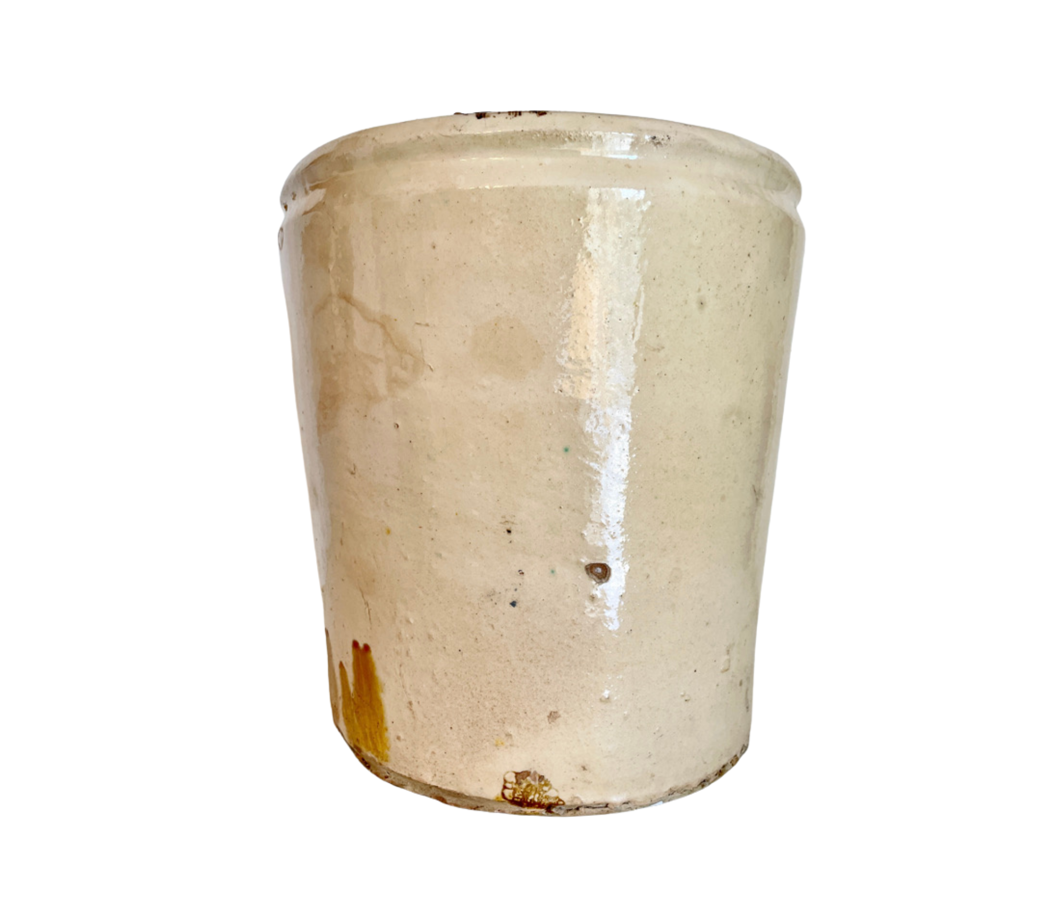 Antique French Confit Pot in Dark Cream/Buff