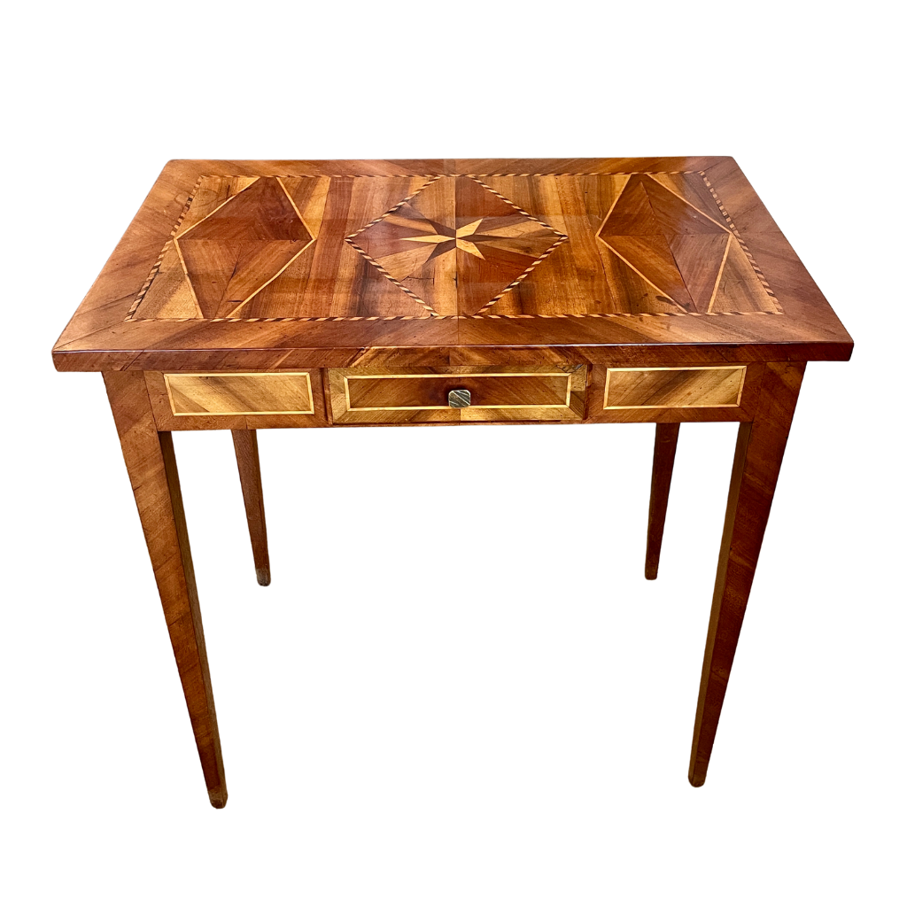 Side Table with Star Parquetry Inlay