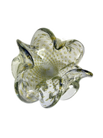 Load image into Gallery viewer, Murano Clear Gold Flecked Lettuce Leaf Bowl
