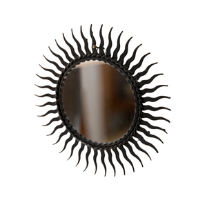 Set of Black Sun Motif Mirrors