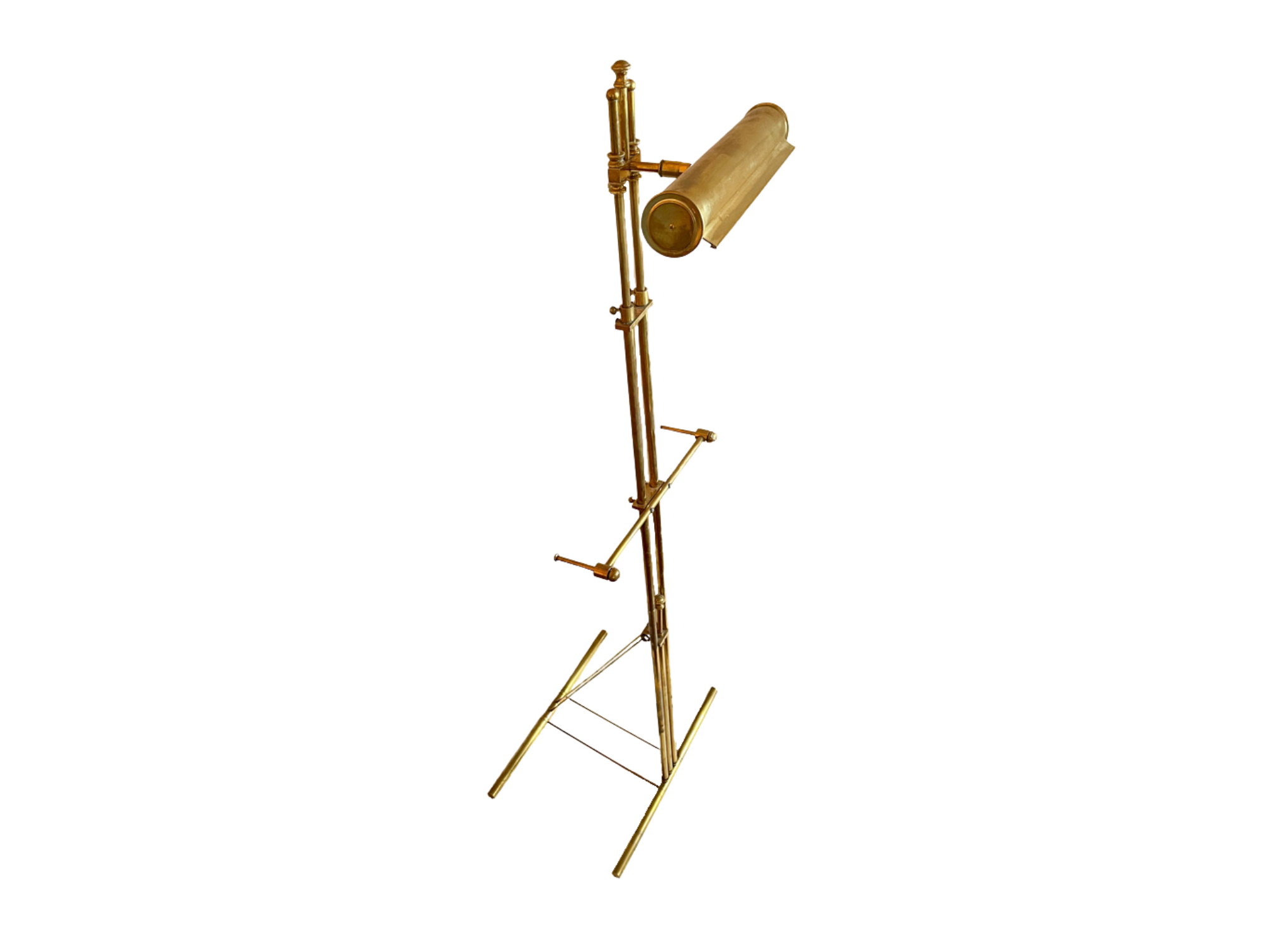 Brass Easel with Picture Light, Mid-Century