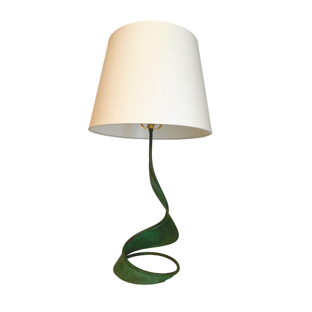 Green Patina Mid-Century Copper Lamps