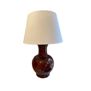 Mid-Century Ceramic Glazed Lamp in Chestnut Brown