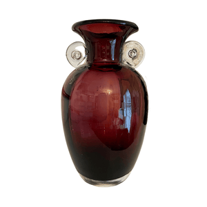 Classical Amethyst Glass Vase With Handles