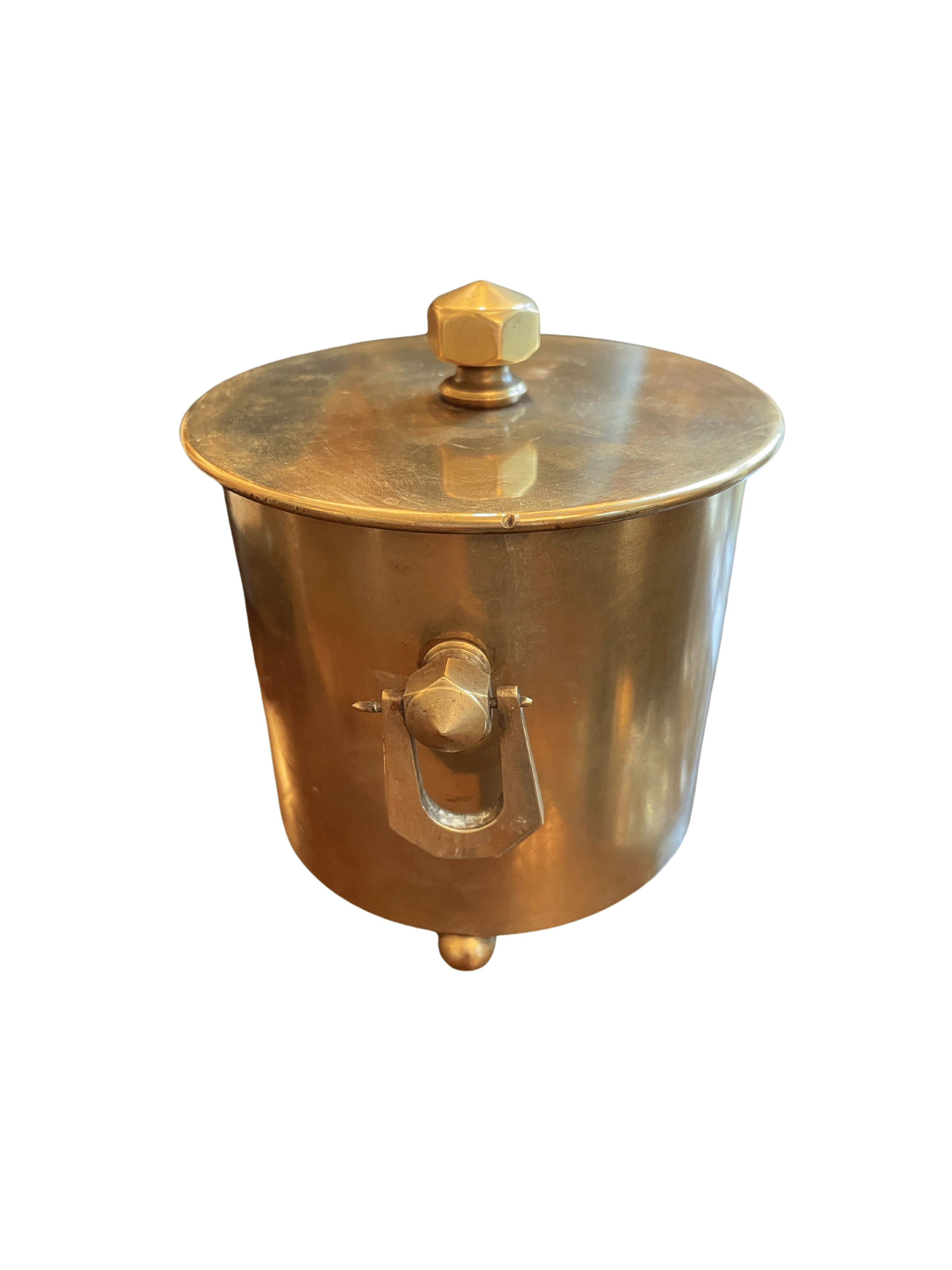Vintage Brass Tea Caddy With Copper Lining