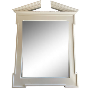 White Classical Pediment Mirror