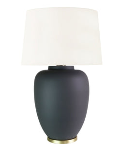 Large Bodied Ceramic Lamp - Charcoal