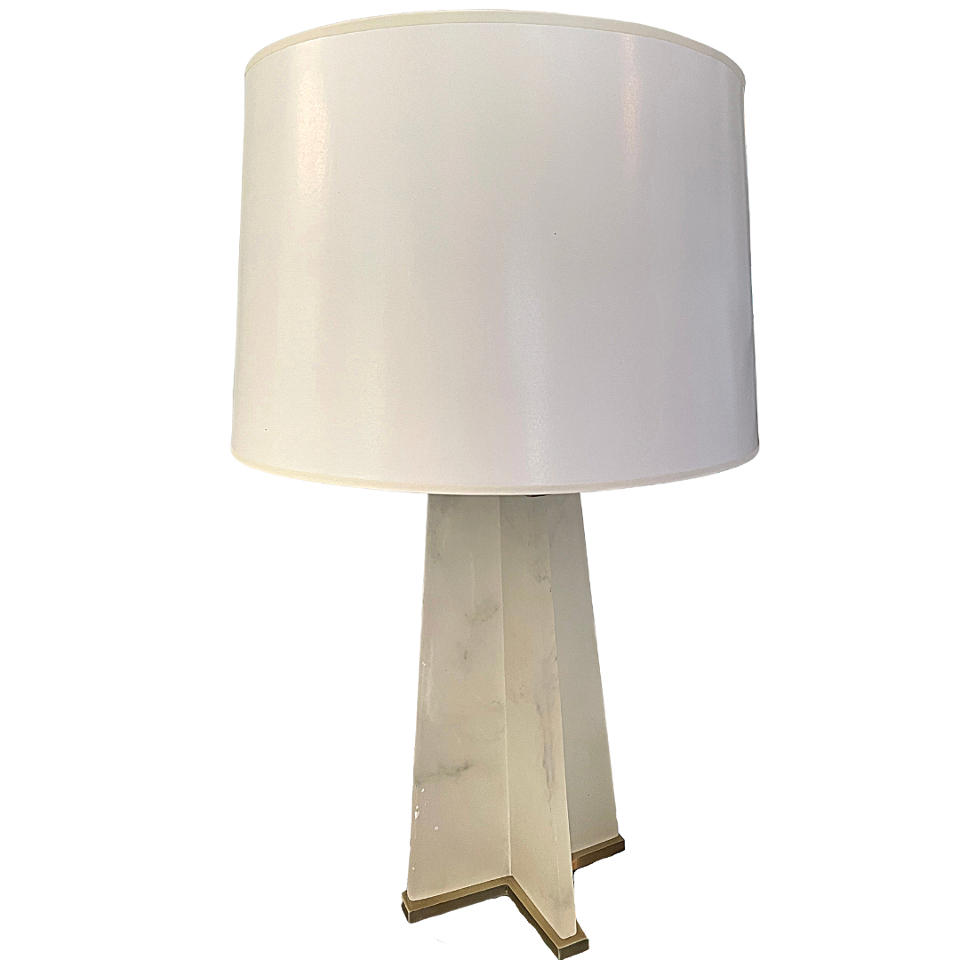 White Marble Lamp in "X" Shape