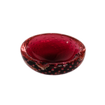 Load image into Gallery viewer, Art Glass Ashtray Dark Rouge with Bubbles

